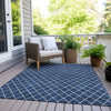 Piper Looms Chantille Diamonds ACN932 Navy Machine Washable Area Rug Outdoor Lifestyle Image Feature