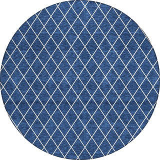 Piper Looms Chantille Diamonds ACN932 Navy Machine Washable Area Rug Round Main Image