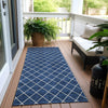 Piper Looms Chantille Diamonds ACN932 Navy Machine Washable Area Rug Runner Outdoor Lifestyle Image Feature