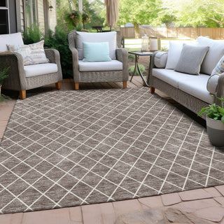 Piper Looms Chantille Diamonds ACN932 Taupe Machine Washable Area Rug Outdoor Lifestyle Image Feature