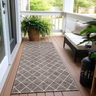 Piper Looms Chantille Diamonds ACN932 Taupe Machine Washable Area Rug Runner Outdoor Lifestyle Image Feature