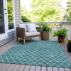 Piper Looms Chantille Diamonds ACN932 Teal Machine Washable Area Rug Outdoor Lifestyle Image Feature