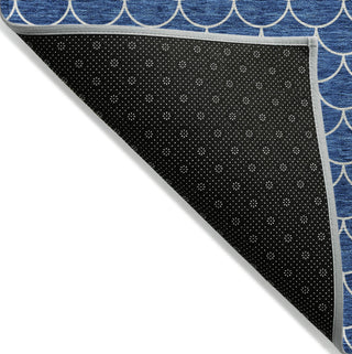Piper Looms Chantille Geometric ACN933 Blue Machine Washable Area Rug Backing Image