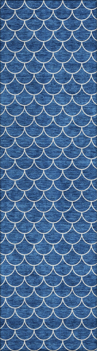 Piper Looms Chantille Geometric ACN933 Blue Machine Washable Area Rug Runner Main Image