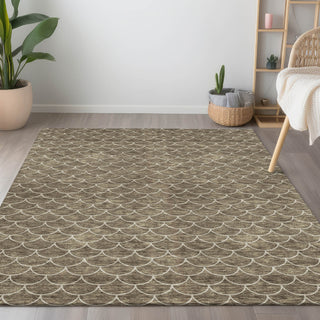 Piper Looms Chantille Geometric ACN933 Brown Machine Washable Area Rug Lifestyle Image Feature
