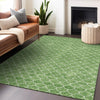 Piper Looms Chantille Geometric ACN933 Green Machine Washable Area Rug Lifestyle Image Feature