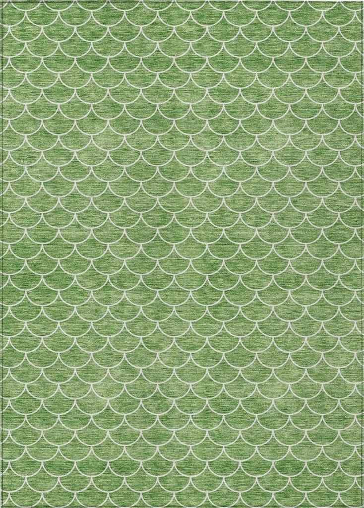Piper Looms Chantille Geometric ACN933 Green Machine Washable Area Rug main image