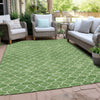 Piper Looms Chantille Geometric ACN933 Green Machine Washable Area Rug Outdoor Lifestyle Image Feature