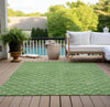 Piper Looms Chantille Geometric ACN933 Green Machine Washable Area Rug Outdoor Lifestyle Image Feature