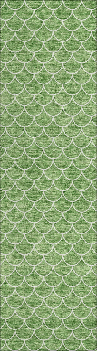 Piper Looms Chantille Geometric ACN933 Green Machine Washable Area Rug Runner Main Image
