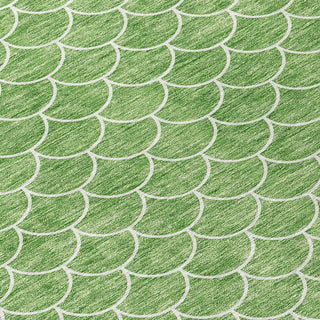 Piper Looms Chantille Geometric ACN933 Green Machine Washable Area Rug Swatch Image