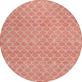 Piper Looms Chantille Geometric ACN933 Salmon Machine Washable Area Rug Round Main Image