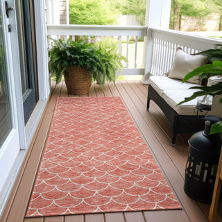 Piper Looms Chantille Geometric ACN933 Salmon Machine Washable Area Rug Runner Outdoor Lifestyle Image Feature