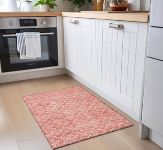 Piper Looms Chantille Geometric ACN933 Salmon Machine Washable Area Rug Scatter Lifestyle Image Feature