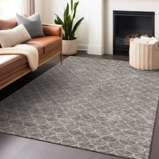 Piper Looms Chantille Geometric ACN933 Taupe Machine Washable Area Rug Lifestyle Image Feature