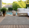 Piper Looms Chantille Geometric ACN933 Taupe Machine Washable Area Rug Outdoor Lifestyle Image Feature