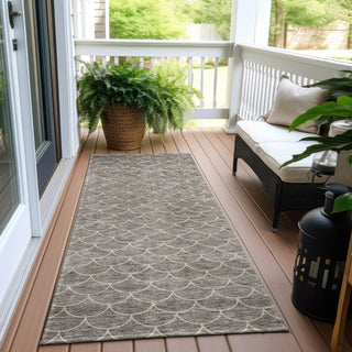 Piper Looms Chantille Geometric ACN933 Taupe Machine Washable Area Rug Runner Outdoor Lifestyle Image Feature