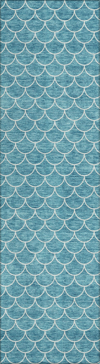 Piper Looms Chantille Geometric ACN933 Teal Machine Washable Area Rug Runner Main Image