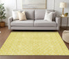 Piper Looms Chantille Geometric ACN933 Yellow Machine Washable Area Rug Lifestyle Image Feature