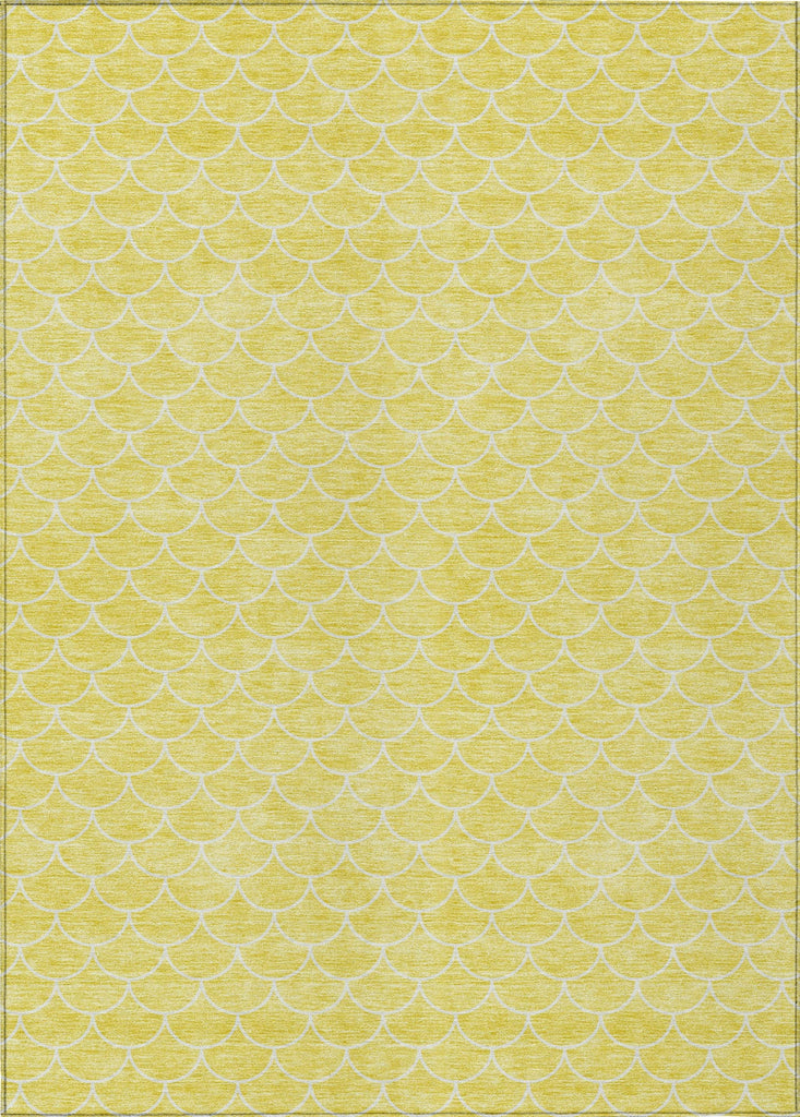 Piper Looms Chantille Geometric ACN933 Yellow Machine Washable Area Rug main image