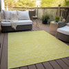 Piper Looms Chantille Geometric ACN933 Yellow Machine Washable Area Rug Outdoor Lifestyle Image Feature