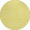 Piper Looms Chantille Geometric ACN933 Yellow Machine Washable Area Rug Round Main Image