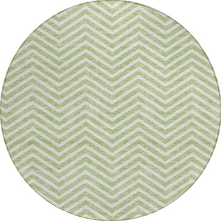 Piper Looms Chantille Chevron ACN934 Aloe Machine Washable Area Rug Round Main Image