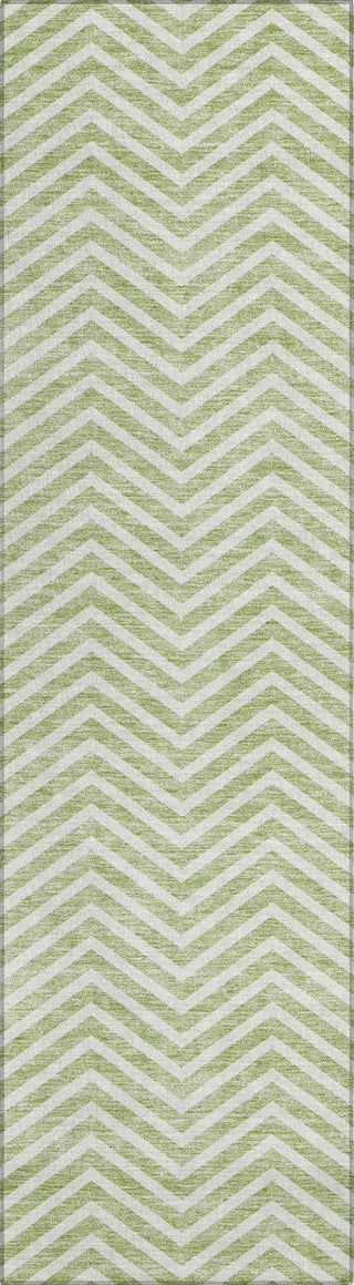 Piper Looms Chantille Chevron ACN934 Aloe Machine Washable Area Rug Runner Main Image