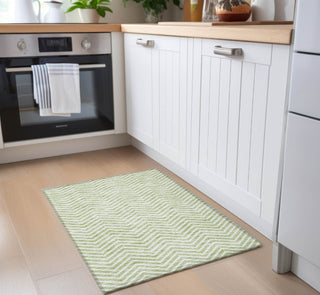 Piper Looms Chantille Chevron ACN934 Aloe Machine Washable Area Rug Scatter Lifestyle Image Feature