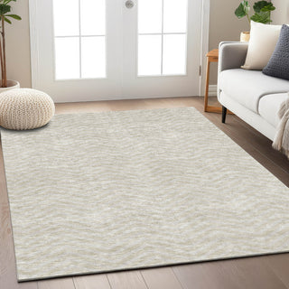 Piper Looms Chantille Chevron ACN934 Beige Machine Washable Area Rug Lifestyle Image Feature