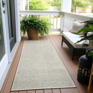 Piper Looms Chantille Chevron ACN934 Beige Machine Washable Area Rug Runner Outdoor Lifestyle Image Feature