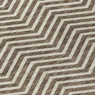 Piper Looms Chantille Chevron ACN934 Brown Machine Washable Area Rug Swatch Image