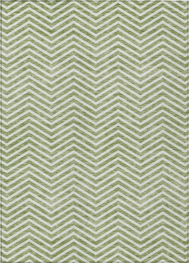 Piper Looms Chantille Chevron ACN934 Green Machine Washable Area Rug main image