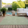Piper Looms Chantille Chevron ACN934 Green Machine Washable Area Rug Outdoor Lifestyle Image Feature