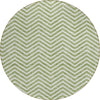 Piper Looms Chantille Chevron ACN934 Green Machine Washable Area Rug Round Main Image