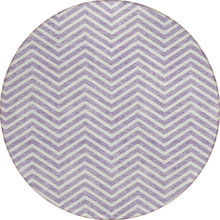 Piper Looms Chantille Chevron ACN934 Lilac Machine Washable Area Rug Round Main Image