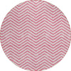 Piper Looms Chantille Chevron ACN934 Pink Machine Washable Area Rug Round Main Image