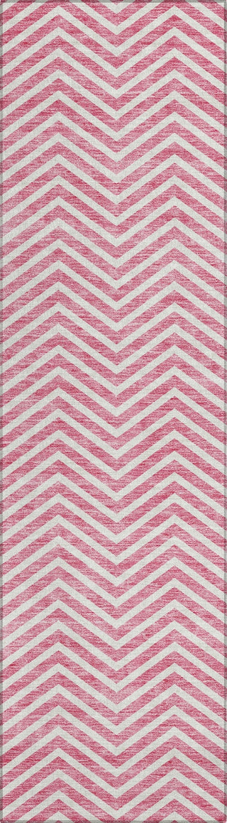 Piper Looms Chantille Chevron ACN934 Pink Machine Washable Area Rug Runner Main Image