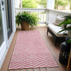 Piper Looms Chantille Chevron ACN934 Pink Machine Washable Area Rug Runner Outdoor Lifestyle Image Feature