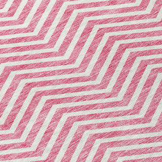 Piper Looms Chantille Chevron ACN934 Pink Machine Washable Area Rug Swatch Image