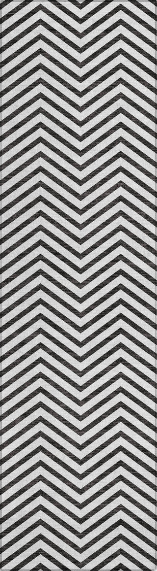 Piper Looms Chantille Chevron ACN934 White Machine Washable Area Rug Runner Main Image