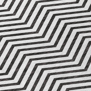 Piper Looms Chantille Chevron ACN934 White Machine Washable Area Rug Swatch Image