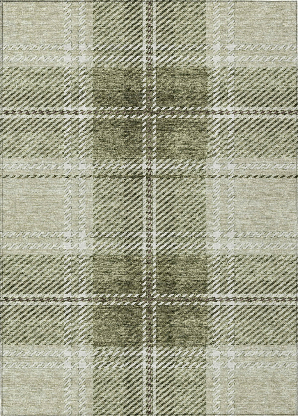 Piper Looms Chantille Plaid ACN935 Aloe Machine Washable Area Rug ...