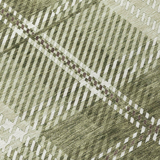 Piper Looms Chantille Plaid ACN935 Aloe Machine Washable Area Rug Swatch Image