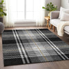 Piper Looms Chantille Plaid ACN935 Black Machine Washable Area Rug Lifestyle Image Feature