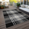 Piper Looms Chantille Plaid ACN935 Black Machine Washable Area Rug Outdoor Lifestyle Image Feature