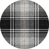 Piper Looms Chantille Plaid ACN935 Black Machine Washable Area Rug Round Main Image