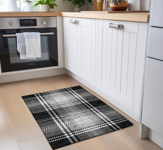 Piper Looms Chantille Plaid ACN935 Black Machine Washable Area Rug Scatter Lifestyle Image Feature