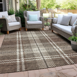 Piper Looms Chantille Plaid ACN935 Brown Machine Washable Area Rug Outdoor Lifestyle Image Feature