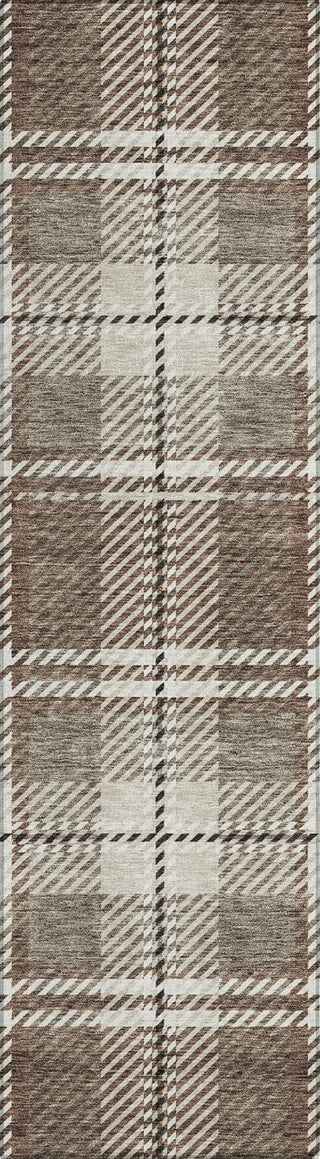 Piper Looms Chantille Plaid ACN935 Brown Machine Washable Area Rug Runner Main Image
